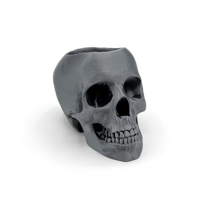 3D Printed Skull Pen Holder – Bookish Decor for Desk or Vanity | Fantasy-Inspired Organizer