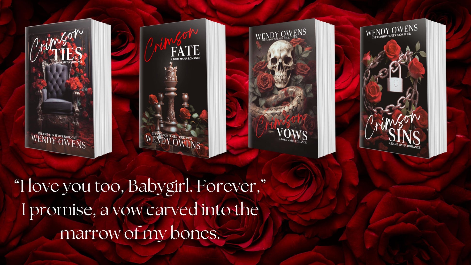 Crimson Series – 4 Book Spicy Mafia Romance Set | Signed Paperback Dark Romance Collection by USA Today Bestselling Author Wendy Owens