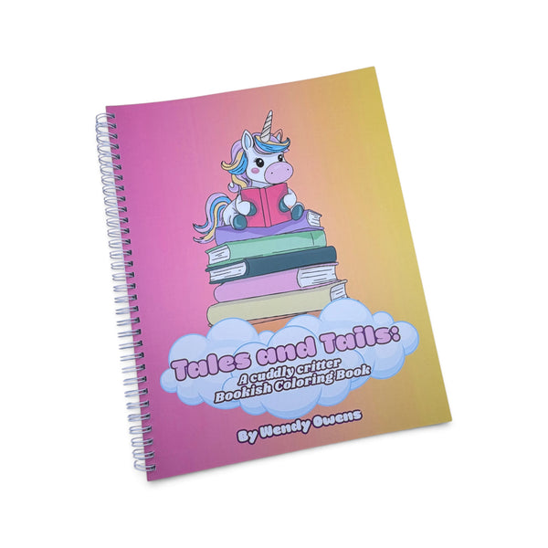 Tales & Tails - Cuddly Critters Bookish Coloring Book 8.5 x 11 Spiral Bound