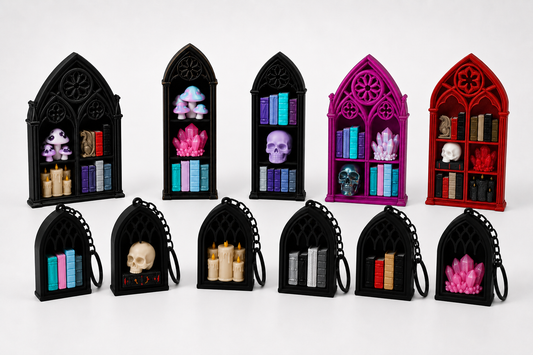 Gothic Bookcase Clicker — Mini 3D Printed Fidget Bookshelf