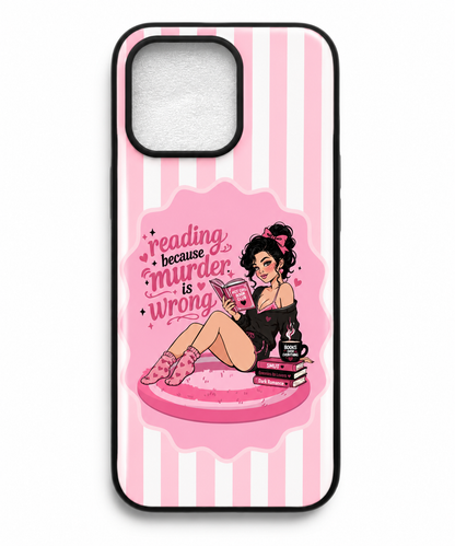Pin Up girl Book Lover sayings Phone Case| BookTok Aesthetic | Reader Gift | Wireless Charging Compatible | Designs by Wendy Owens  iPhone 13 through 17 Pro Max & Air and Samsung Galaxy and Pixel