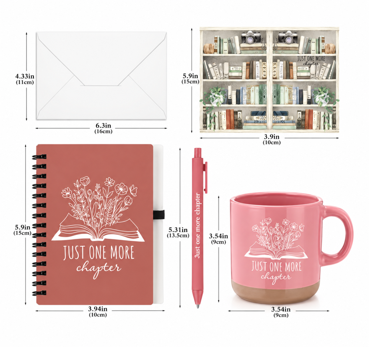 Bookish Gift Set — Mug, Journal, Pen & Bookmark | 6 Designs