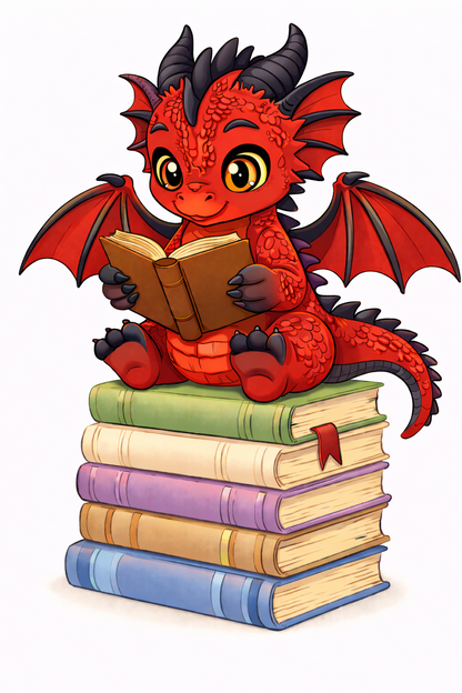 Book Dragon Canvas Totes - multiple options! Black bottom or color tote