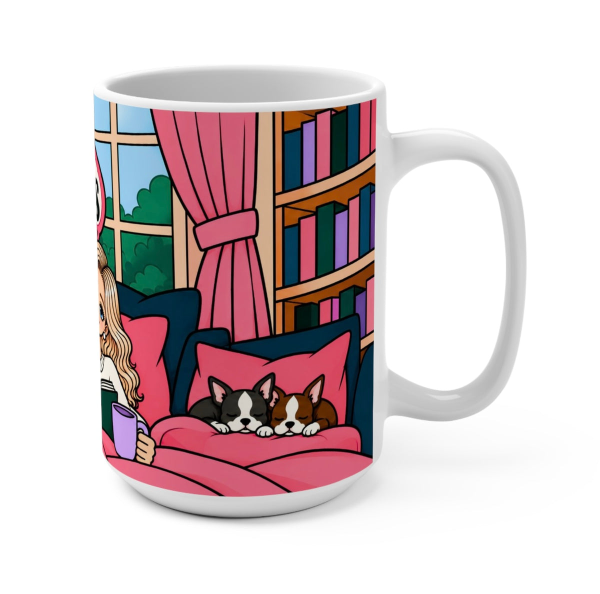 Read Receipts Book Club 15 oz Mug – Cozy Reading Wraparound Ceramic Mug