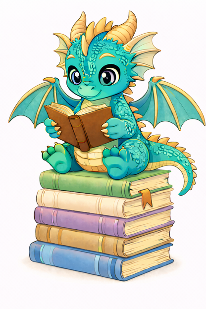 Book Dragon Canvas Totes - multiple options! Black bottom or color tote