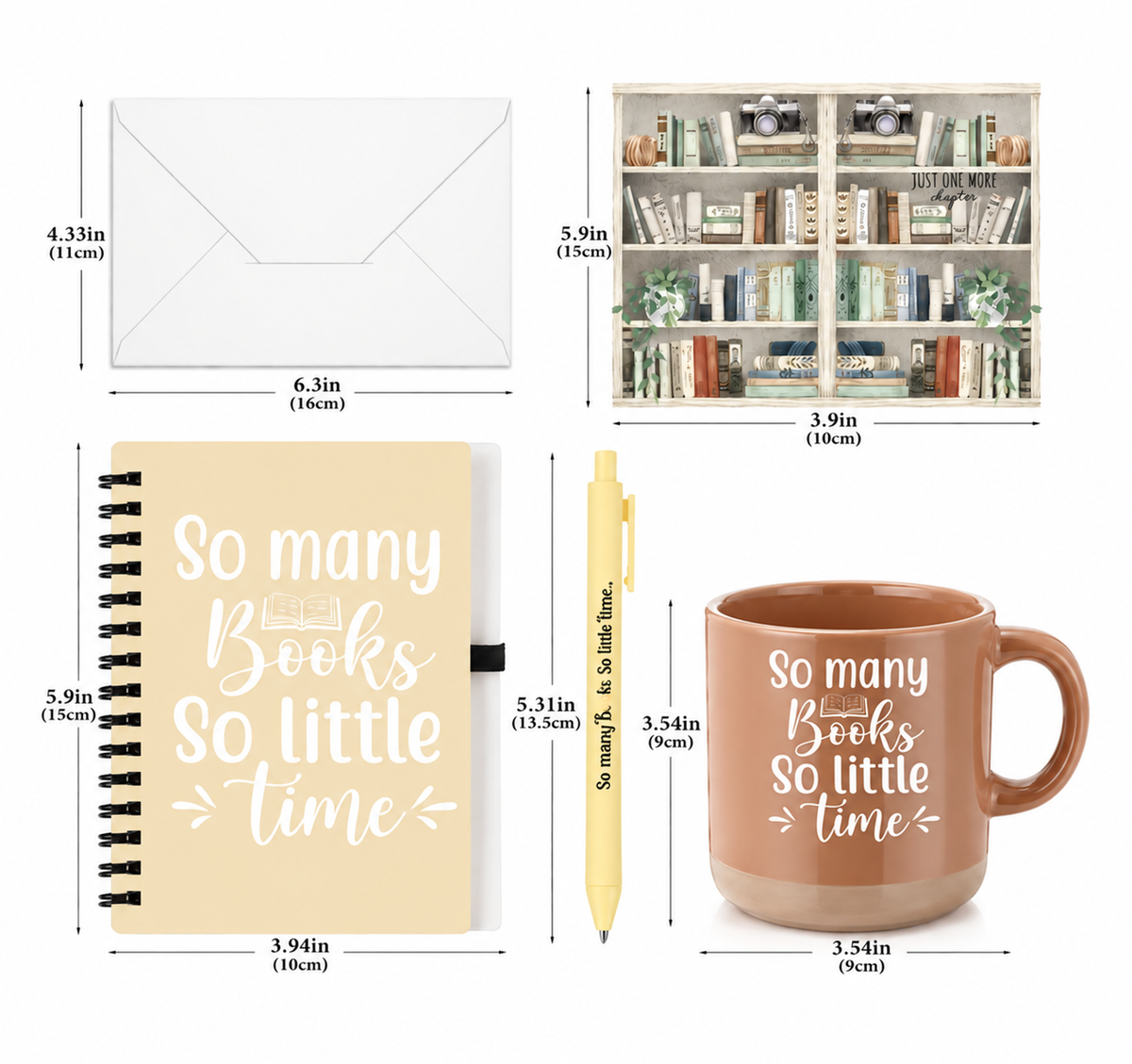 Bookish Gift Set — Mug, Journal, Pen & Bookmark | 6 Designs