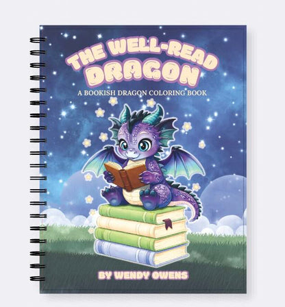 PRE-ORDER Early Bird Pricing - The Well-Read Dragon — A Coloring Book for Book Lovers & Dragon Lovers Alike