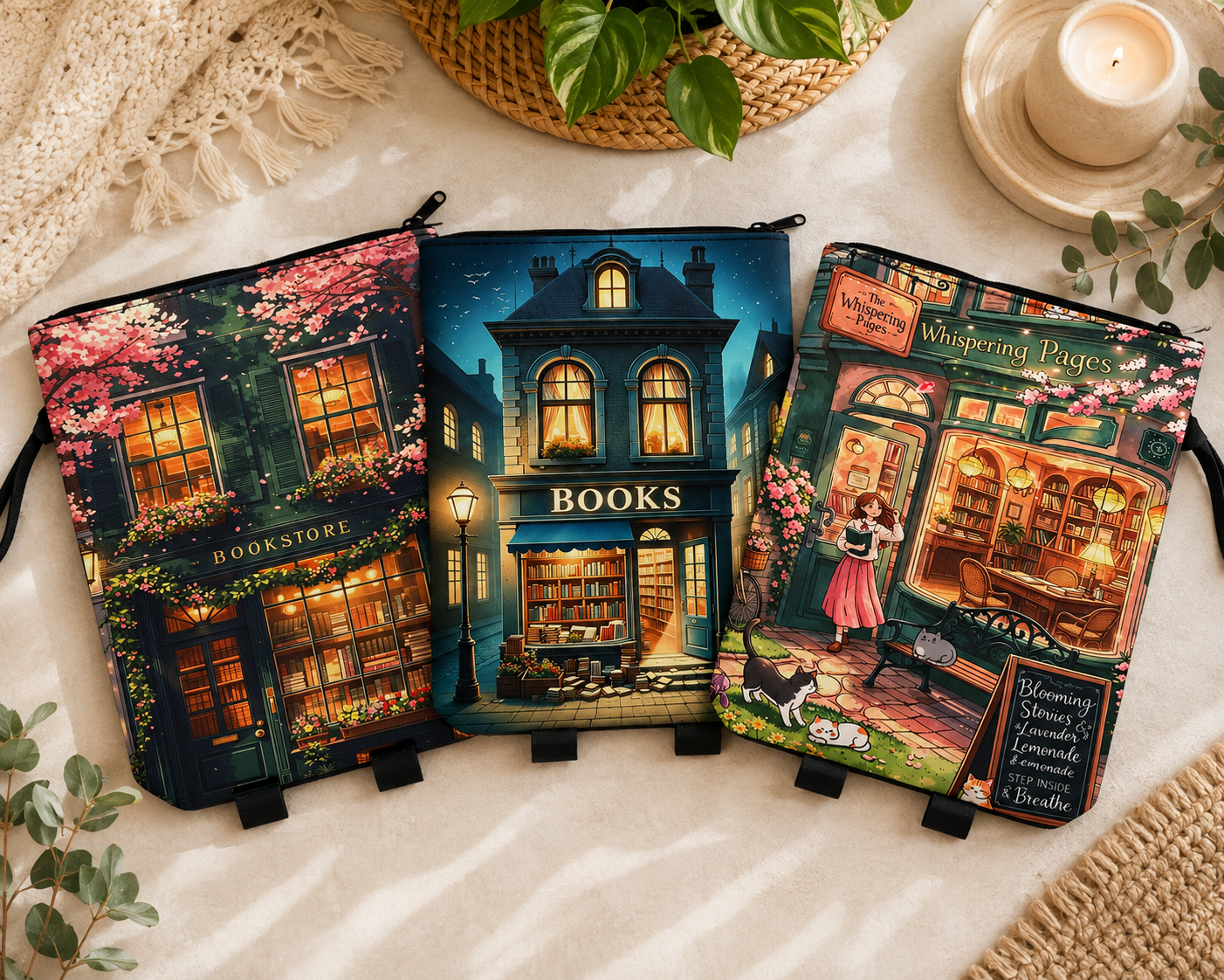 Book Jacket with Printed Patterns, Cover for Journals, Planners, Tablets, Readers | Stylish Case for, Office, Travel with zipper and water resistant liner.