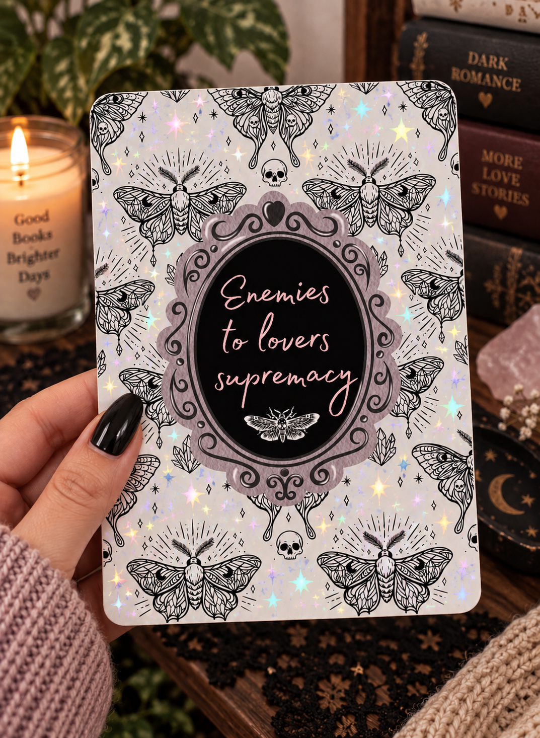 Basic 11th gen (2022) and Basic 12th gen (2024) Kindle Insert – Original Bookish Art by Wendy Owens | E-Reader Clear Case Insert | Matte or Holographic Stars