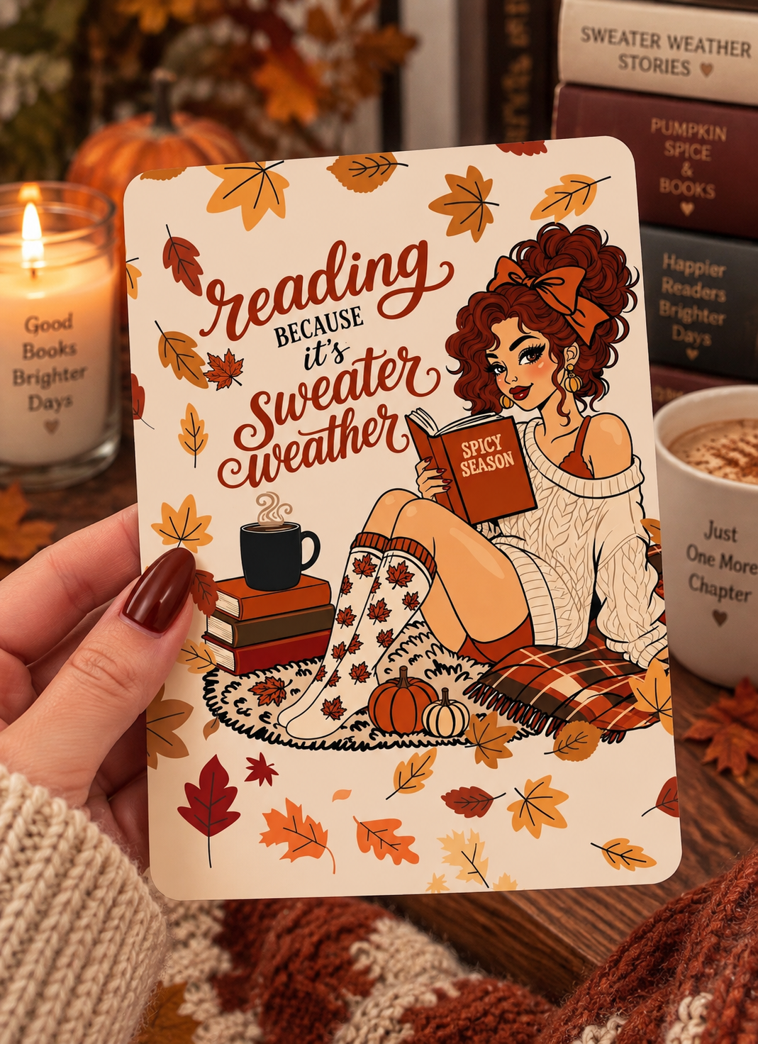 Basic 11th gen (2022) and Basic 12th gen (2024) Kindle Insert – Original Bookish Art by Wendy Owens | E-Reader Clear Case Insert | Matte or Holographic Stars