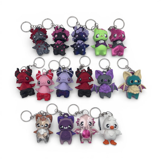 3D Printed Adorably Spooky and Cute Keychains | Kawaii Goth Accessories