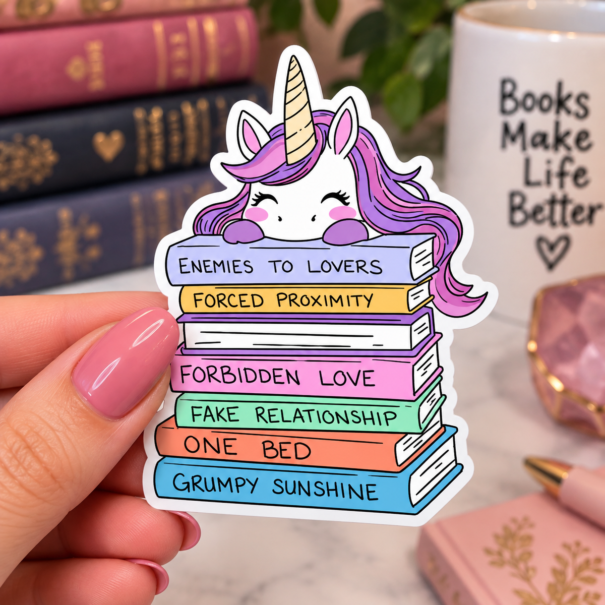 Bookish Vinyl Stickers – 3 Inch Waterproof Decals for Readers, Romantasy Fans, and Book Lovers | Bundle & Individual Options
