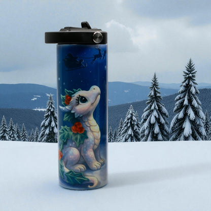 Emberly flip top 20 oz Tumbler with Straw - Stainless Steel - Drinkware Accessories - Wendy Owens Books