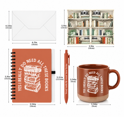 Bookish Gift Set — Mug, Journal, Pen & Bookmark | 6 Designs