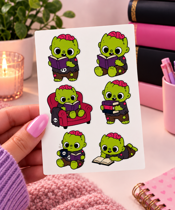 4x6 vinyl sticker sheet bookish designs